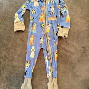 Kids Blue Dog-Print Convertible One-Piece Pajama